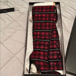 INC International Concepts Red and Black Heeled Boots